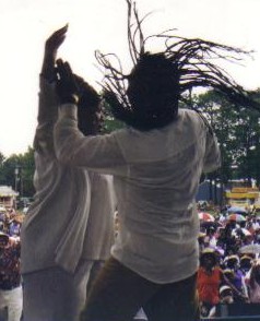 Frank on stage - outdoor concert.